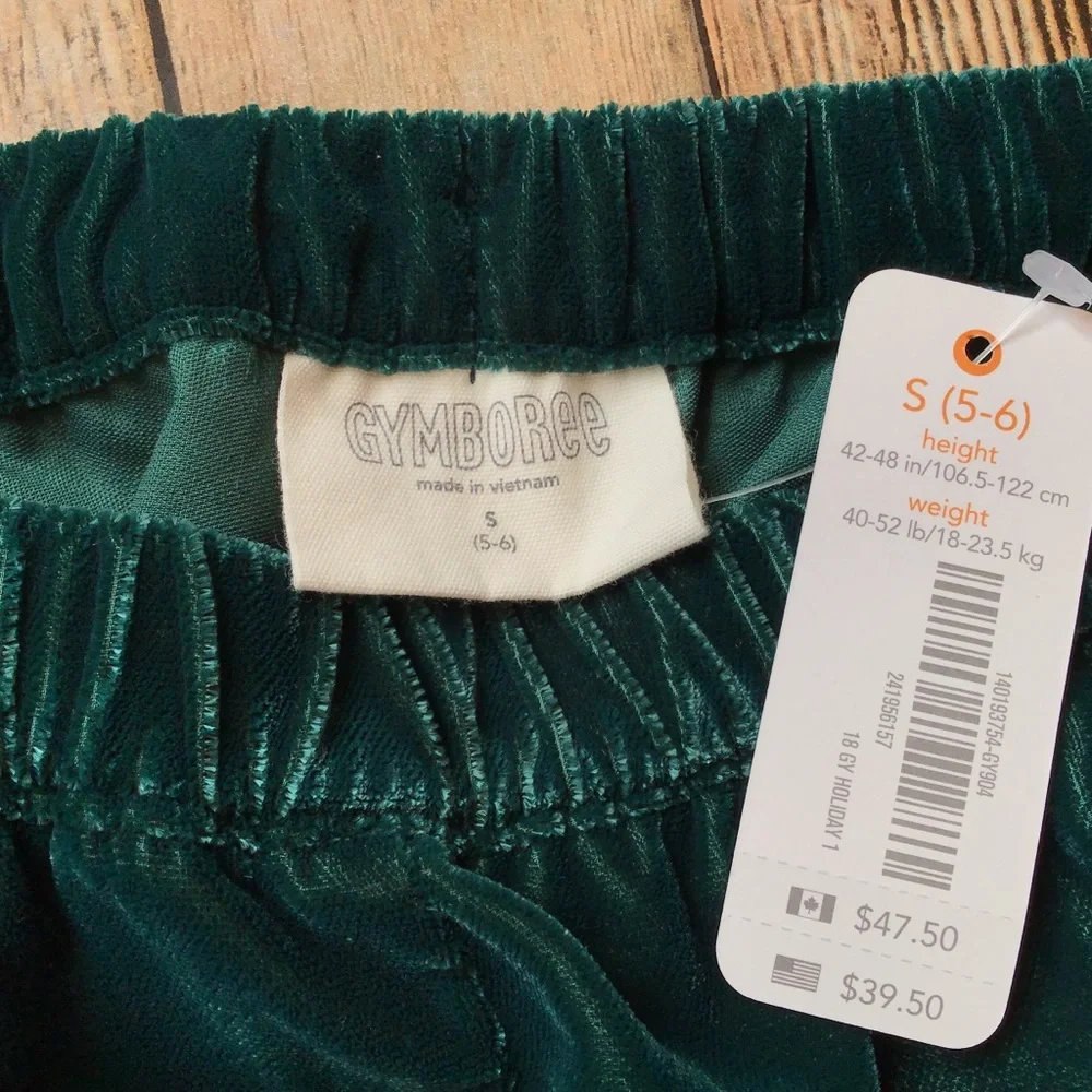 NWT Gymboree Green Velour Pants